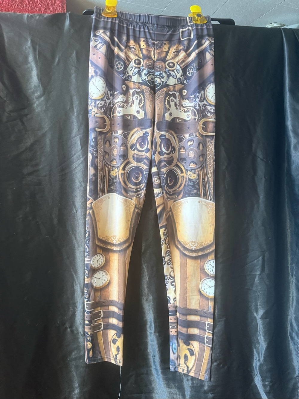 Women’s Steampunk Print Brown Leggings